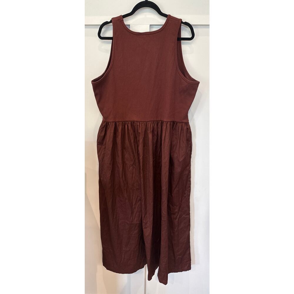 Nordstrom Mixed Media Stretch Cotton Tank Poplin Skirt Maxi Dress ,2X - Picture 11 of 12